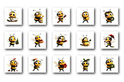 Christmas Quirky Funny Bee Clipart, an Illustration by Designworld (Thumbnail 3 of 6)