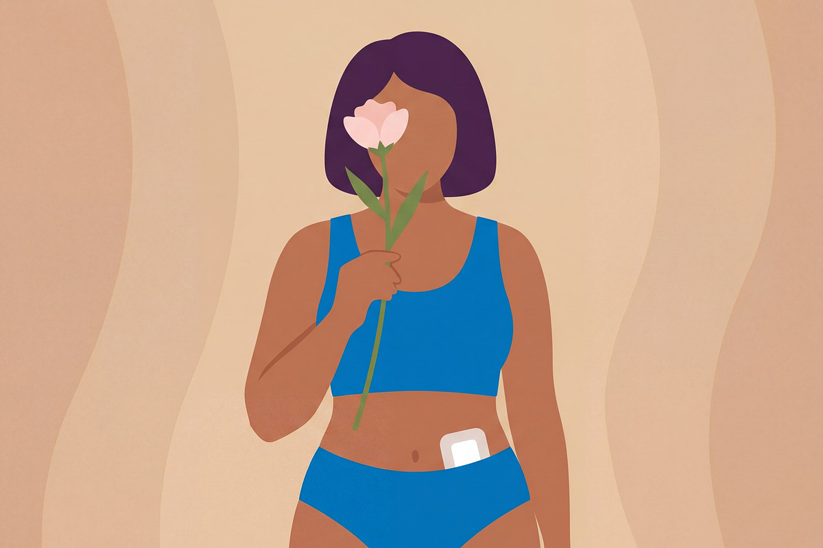 Woman with Medical Patch, a Healthcare Illustration by Virgo Studio