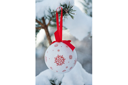 Hanging white with red glitter, a Holiday Photo by Beautiful things