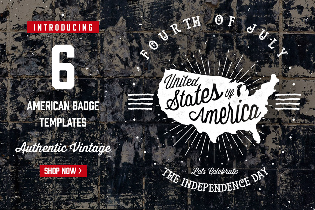 6 American Badge, a Branding & Logo Template by pixelpines (Photo 1 of 5)