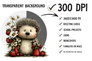 Whimsical Summer Hedgehog Clipart, an Illustration by Craft Nest (Thumbnail 2 of 12)