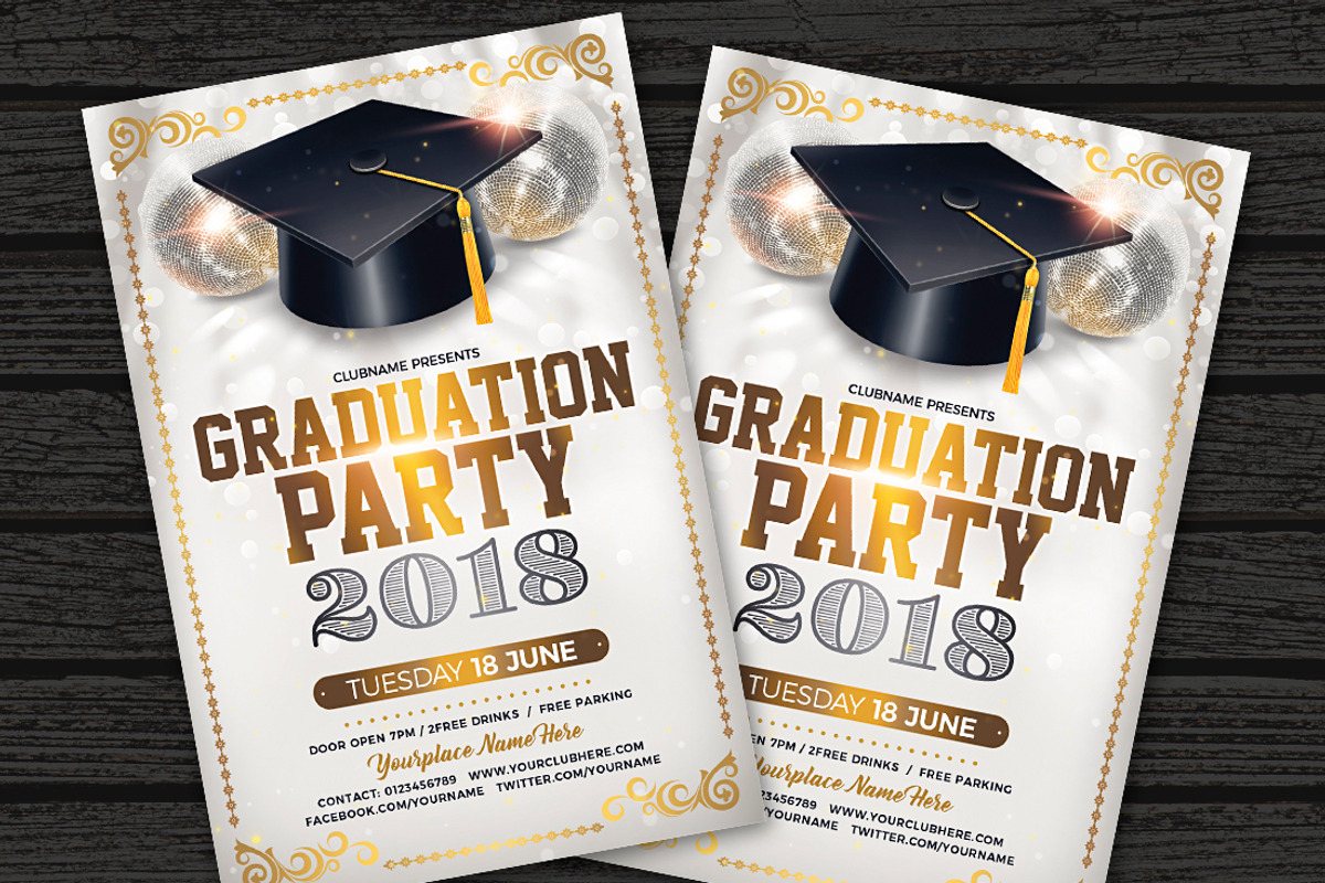 Graduation Party Flyer Template, a Flyer Template by DesignWorkz (Photo 2 of 2)