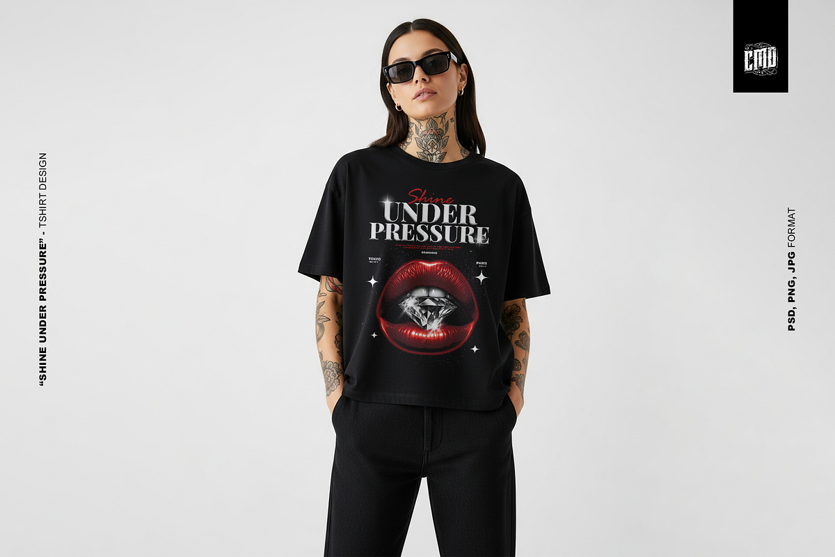 SHINE UNDER PRESSURE - Tshirt Design, an Object Graphic by Cmd Project (Photo 3 of 10)