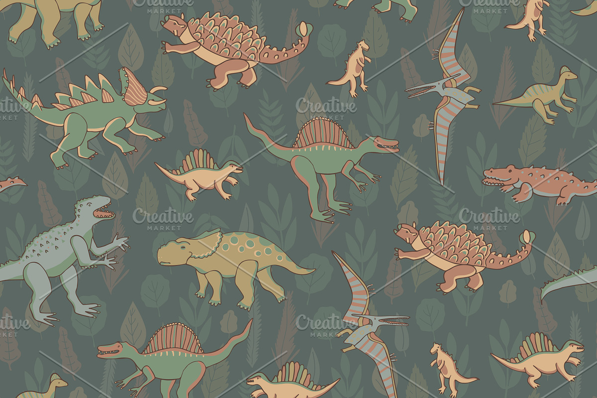 Dinosaur adventure, a Pattern Graphic by GooseFrol (Photo 2 of 8)