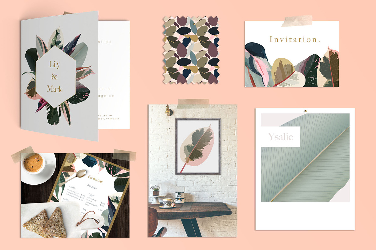 Pink tropical frames and patterns, an Illustration by marie dricot (Photo 11 of 15)