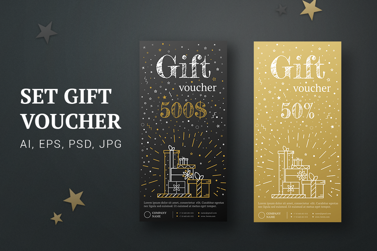 Gift card gold, black. Certificate, a Card Template by Fay_Francevna