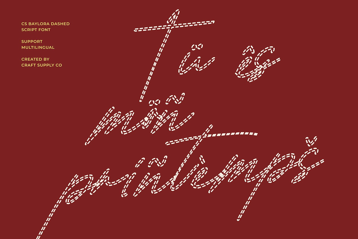 CS Baylora Dashed, a Script Font by Craft Supply Co. (Photo 7 of 8)