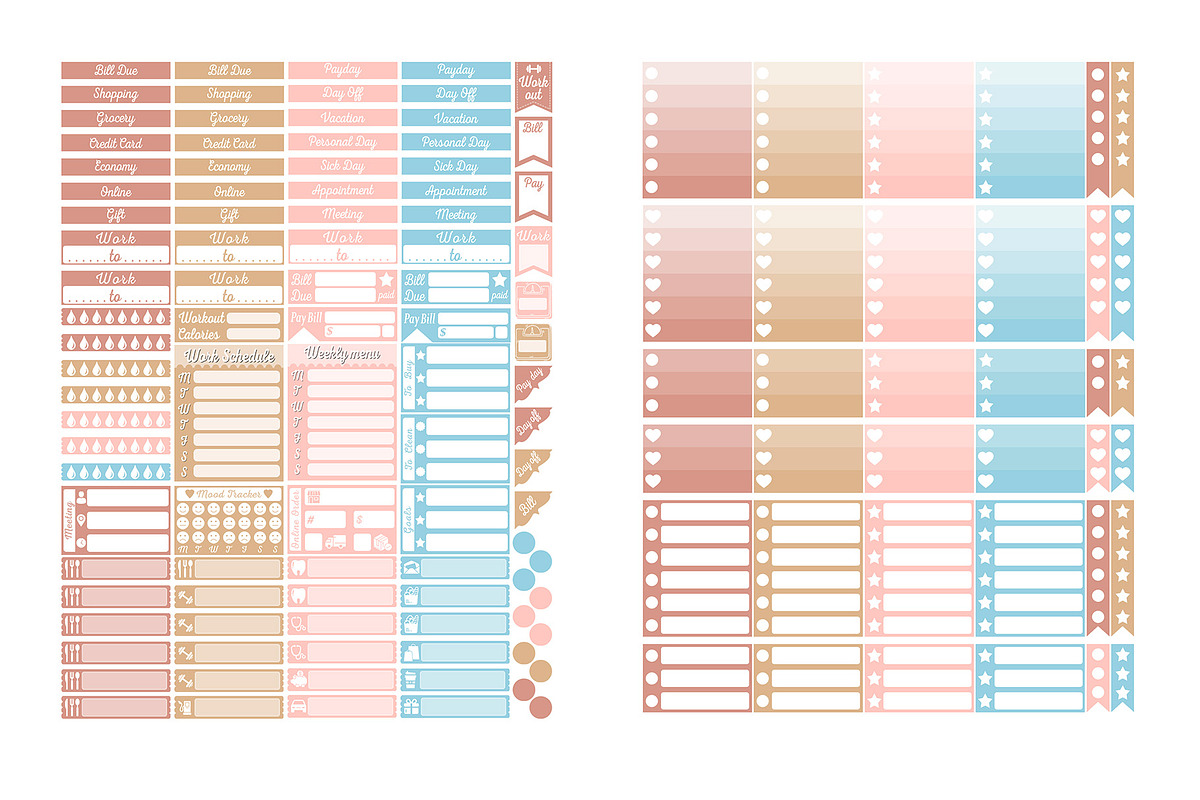 Vintage Planner Stickers Collection, a Design Template by DigitalDesignAI (Photo 4 of 11)