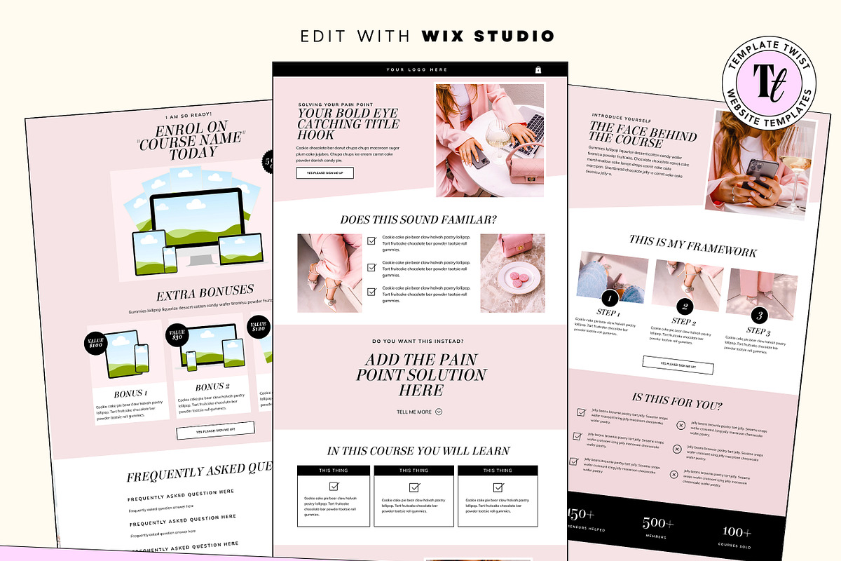 Faceless Sales Page Template, a Wix Template by Template Twist Shop (Photo 2 of 9)