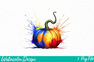 Watercolor Pumpkin Design, an Illustration by Watercolor design
