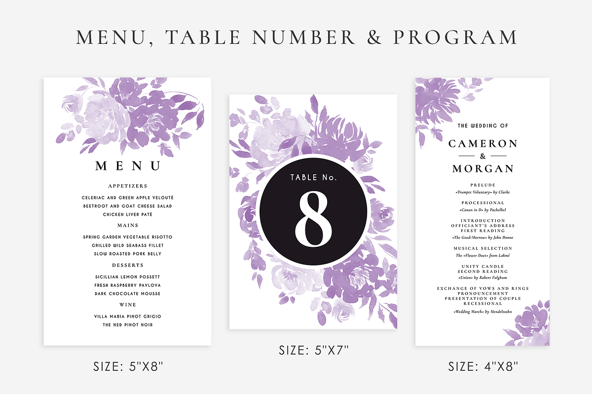 Ultra violet wedding set, an Invitation Template by Helen Halik art (Photo 6 of 8)
