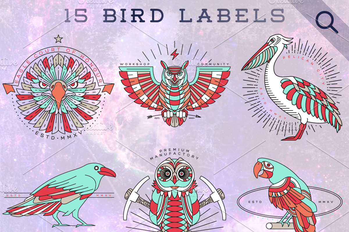 Bird Labels Bundle, a Graphic by karnofff