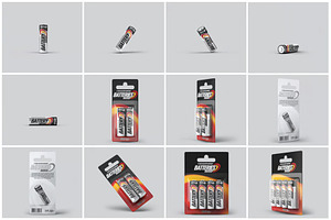 Battery Blister Pack Mock-Up, a Product Mockup by DesignRushMarket