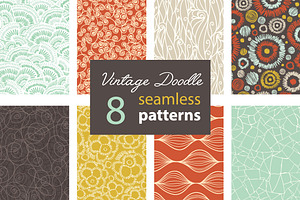 8 Premium Vintage Doodle Patterns
