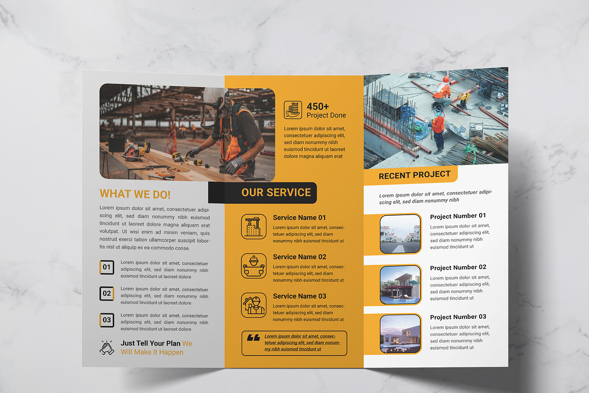 Construction Trifold Brochure, a Brochure Template by workclan24 (Photo 2 of 4)
