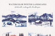 Watercolor Winter Landscapes, an Illustration by Yorda Studio (Thumbnail 3 of 11)