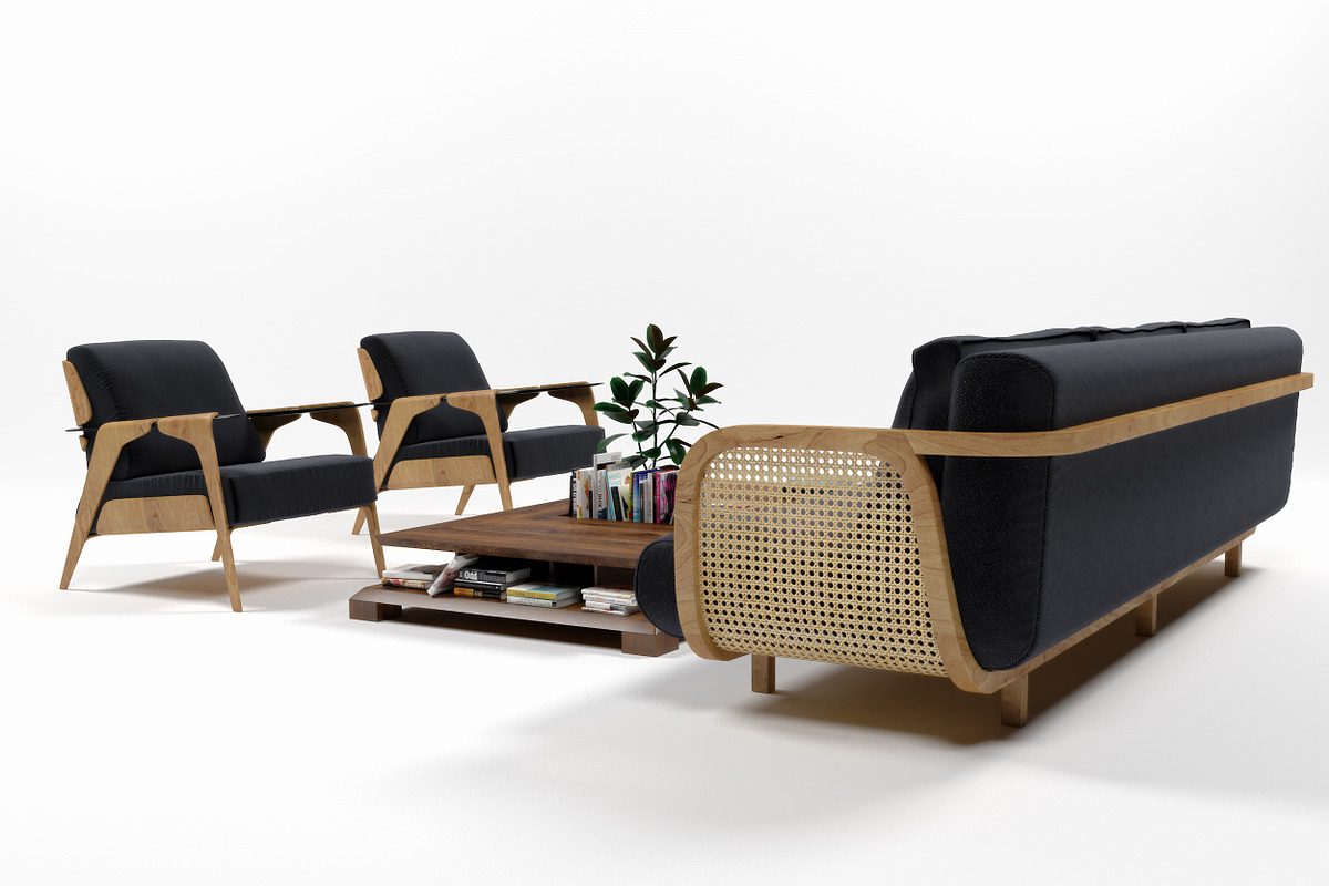 Furniture set 1102, a Furniture 3D Model by inDahouze (Photo 2 of 9)