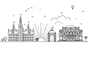 Copenhagen, Denmark Architecture, an Outline Icon by Tettygreen (Thumbnail 2 of 2)