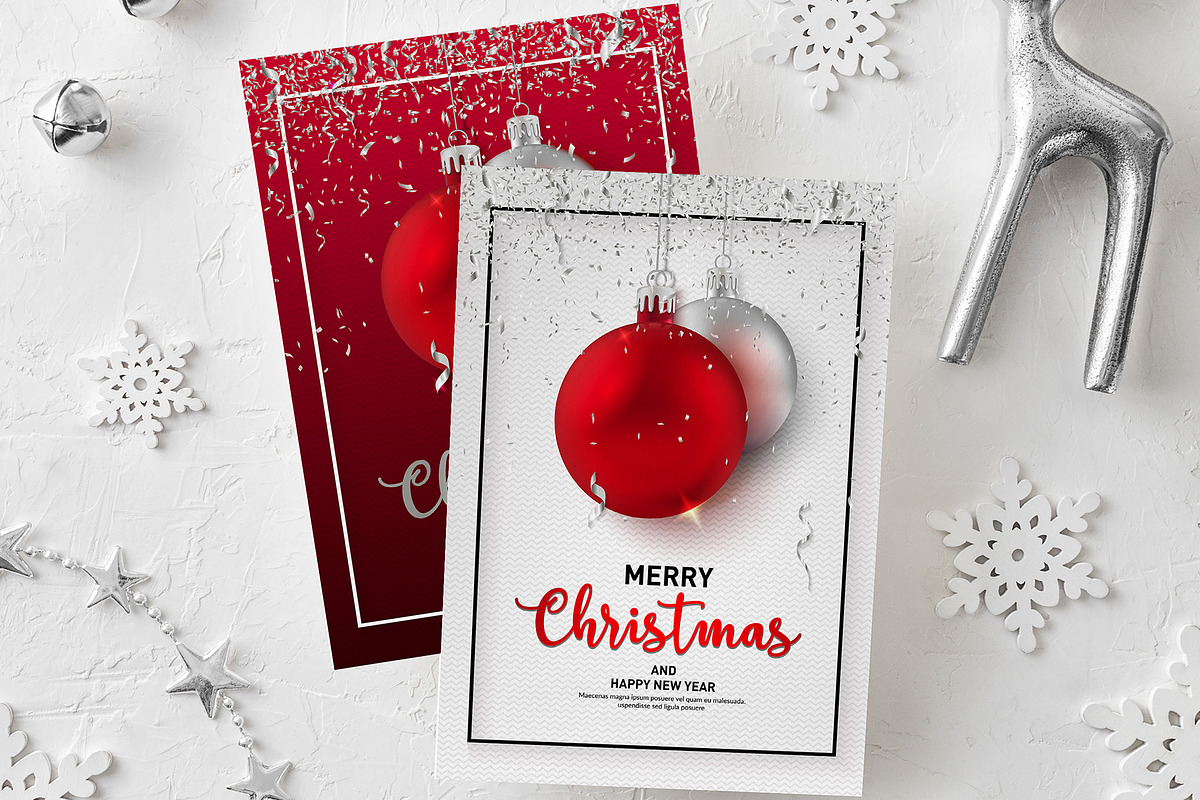 Christmas and New Year Backgrounds., a Decorative Illustration by Chuhastock (Photo 3 of 14)