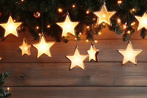 Cozy Christmas Room & Starry Lights, a Background Photo by Virgo Studio