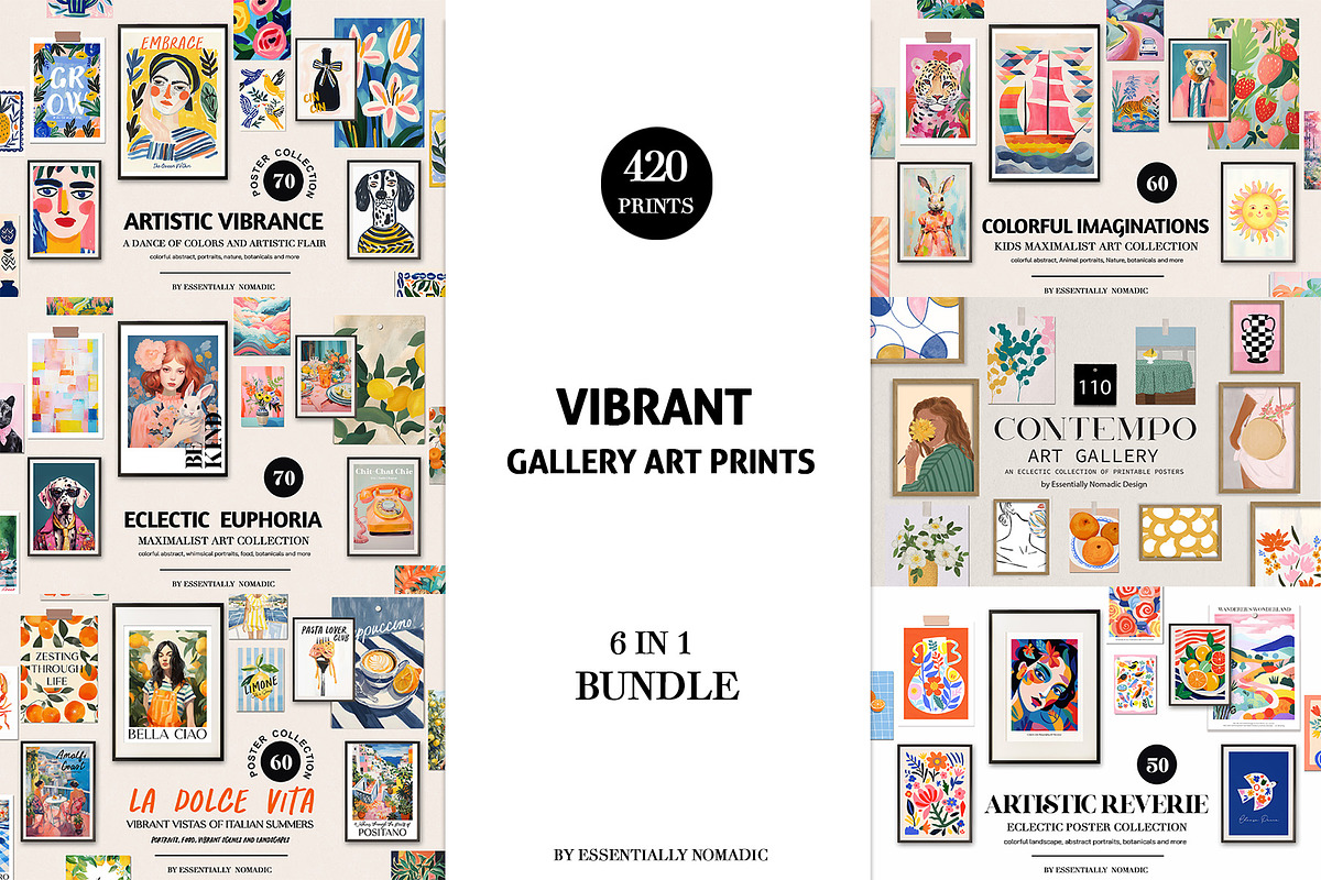Eclectic Gallery Art - 6 in 1 Bundle, a Background Graphic by Essentially Nomadic (Photo 1 of 21)