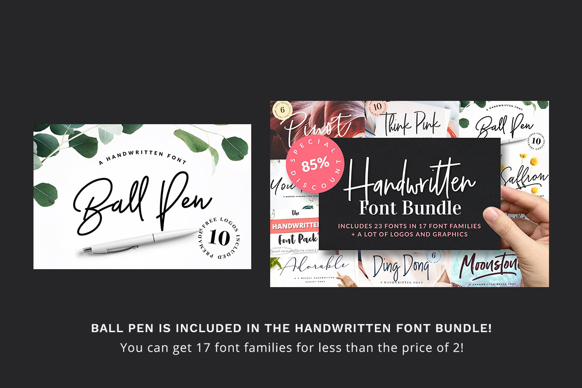 Ball Pen Handwritten Font preview 2