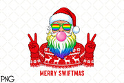 Merry Swiftmas Retro Christmas PNG, an Illustration by Black Bird Studio (Thumbnail 1 of 4)