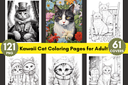 Kawaii Cat Coloring Pages for Adult, a Brochure Template by LA Design (Thumbnail 1 of 10)