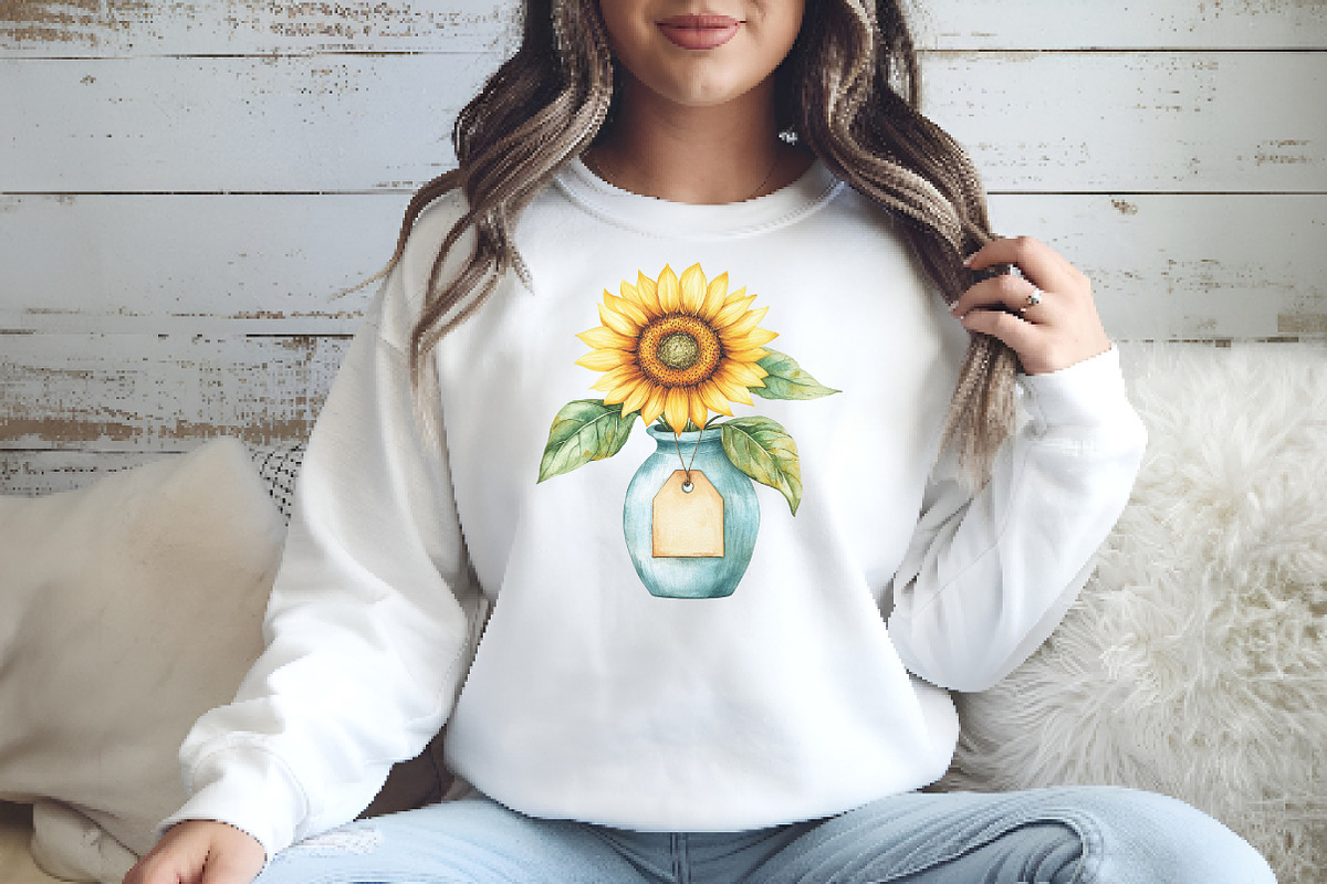 Sunflower Mother's Day Clipart, an Illustration by Watercolor design (Photo 8 of 12)