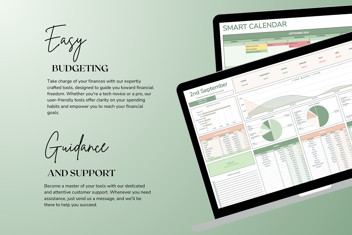 Standard Weekly Budget - Green, a Templates & Theme by The Creative Plans co (Photo 9 of 10)
