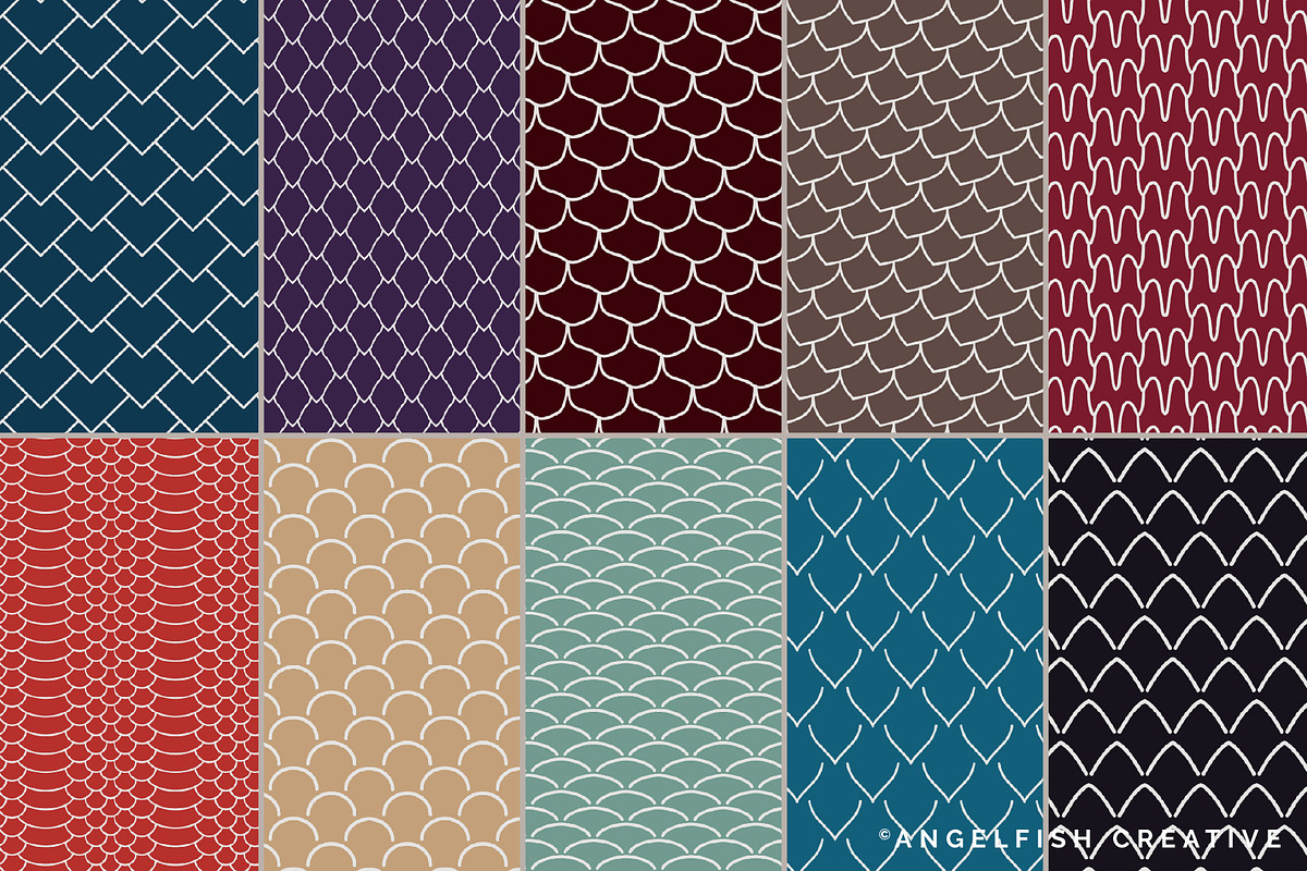 Scale Pattern Brushes for Procreate, a Brush Add-On by AngelfishCreative (Photo 7 of 12)