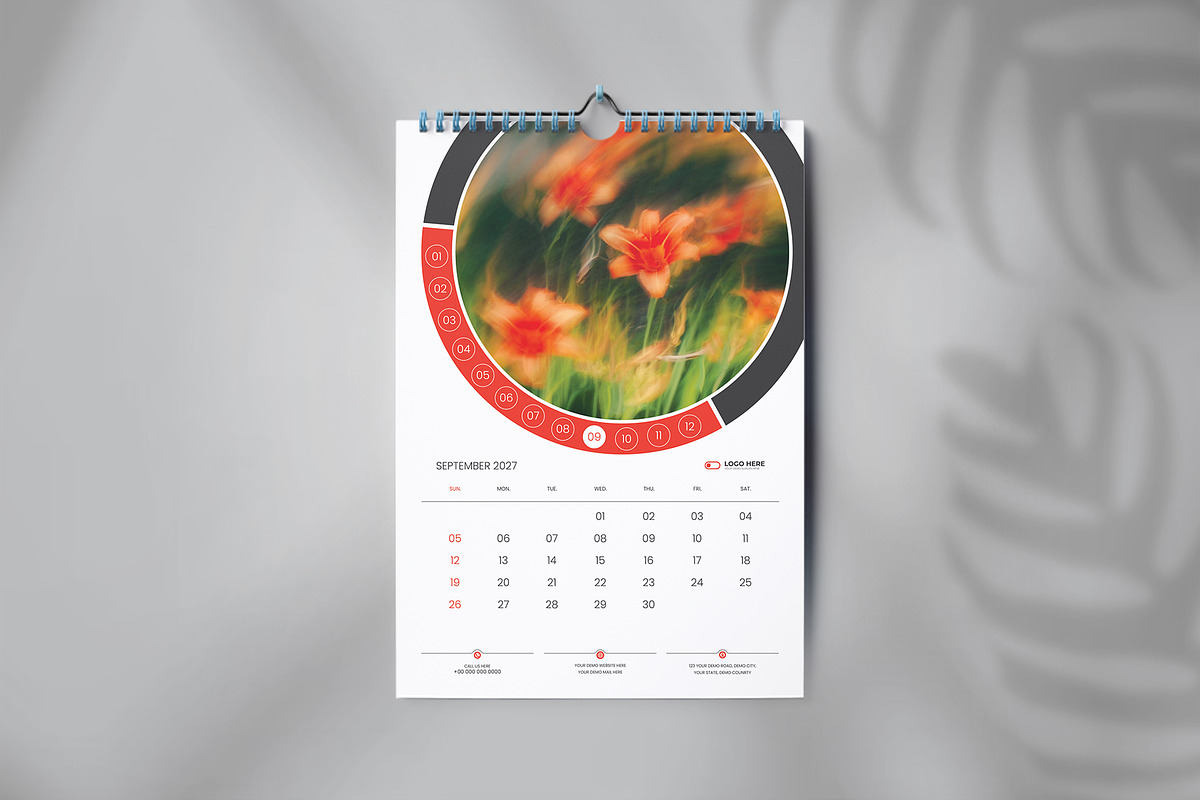 Wall calendar design template, a Stationery Template by Tanmoy Topu (Photo 3 of 3)
