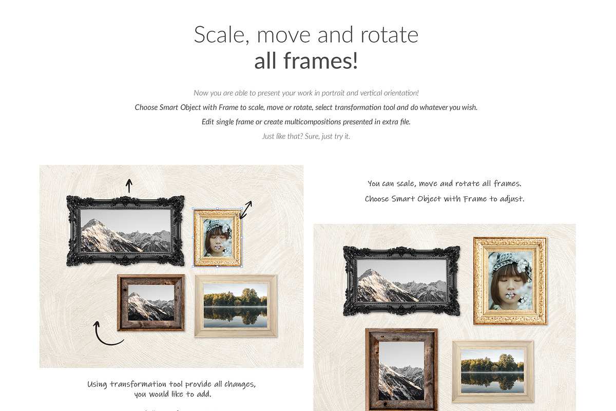 Vintage Frame Kit 10xMock-ups, a Print Template by Mocca Mockups Store (Photo 5 of 6)
