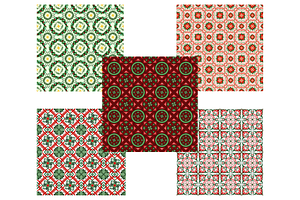 Christmas Tiles Seamless Patterns