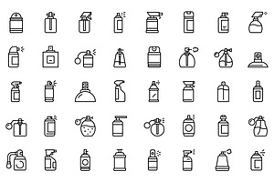 Spray Bottle Icons Set