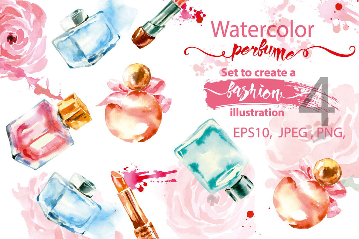 Watercolor  collection of perfume, an Object Graphic by Gulnara Khadeeva (Photo 1 of 4)