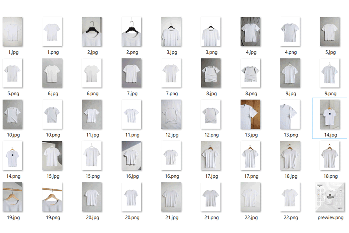 White T-Shirt Mockups 22 pics, a Mockup by ElDesignState (Photo 3 of 5)