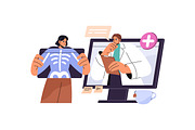 Online medicine, pharmacy store set, a Healthcare Illustration by PaperTrident (Thumbnail 7 of 13)