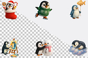Winter Penguin Christmas Penguin Bun, an Illustration by SVGArt (Thumbnail 2 of 8)