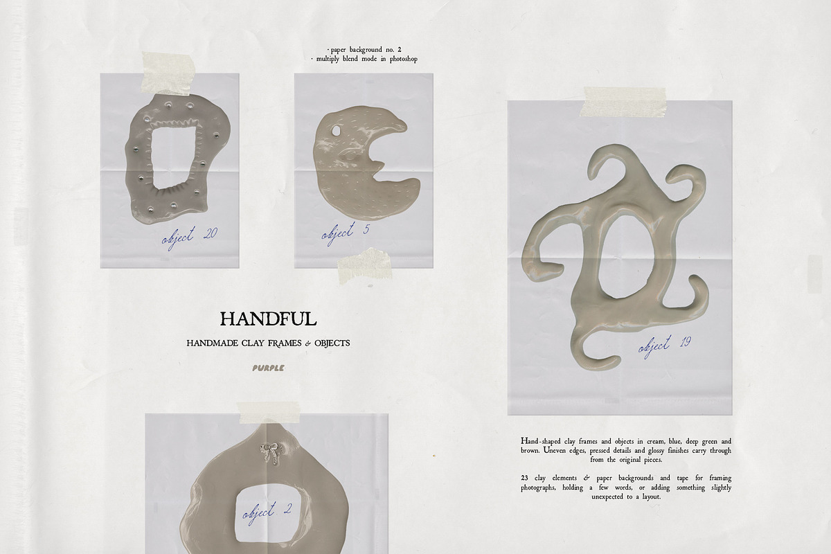Handful: Handmade Clay Frames, an Object Graphic by Purple (Photo 5 of 11)