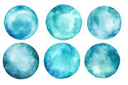 Turquoise Watercolor Circles, an Illustration by Designworld (Thumbnail 2 of 5)