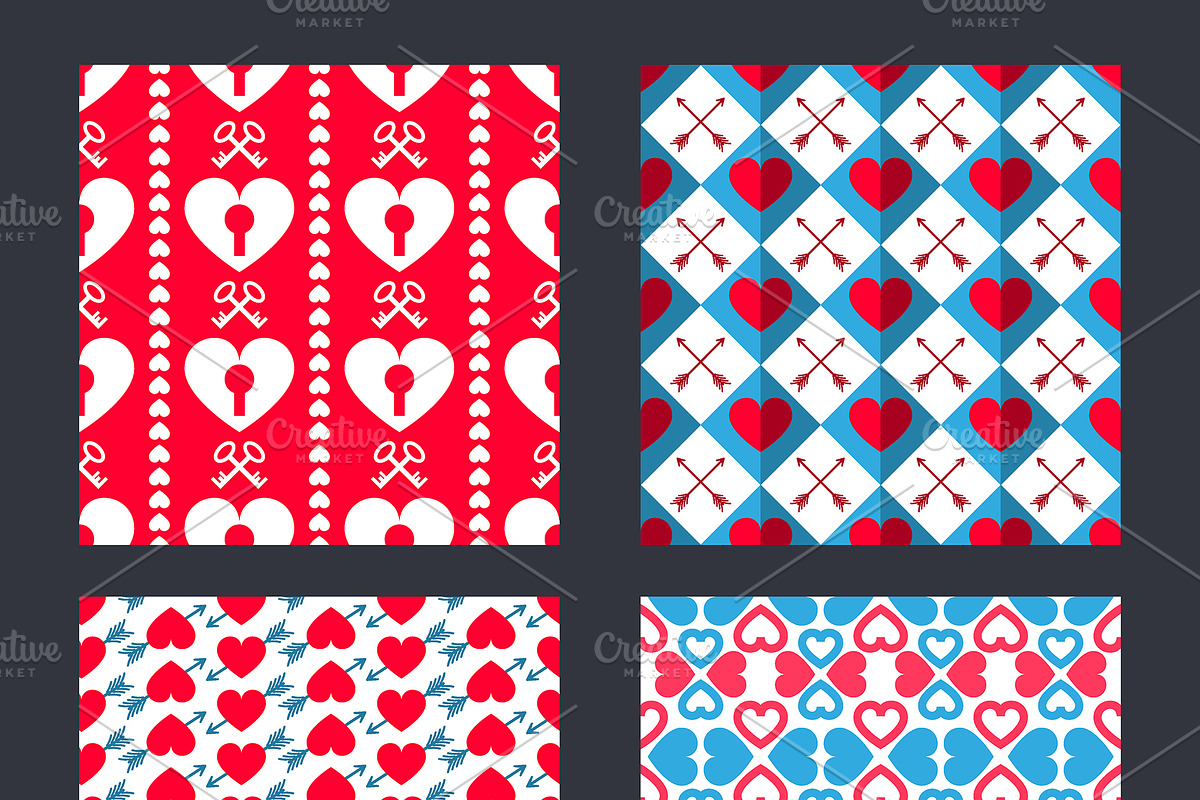 Valentine Seamless Patterns, a Pattern Graphic by Katyr (Photo 2 of 2)