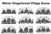 Gingerbread Winter Village Set, an Object Graphic by Creativeshirt (Thumbnail 1 of 3)