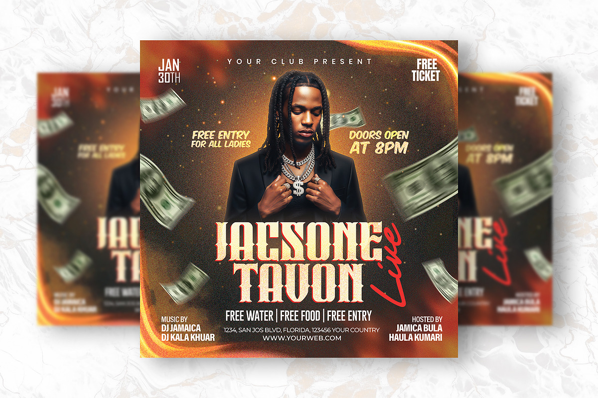 DJ Party Flyer Design Template, a Flyer Template by Shajib Shikder (Photo 2 of 2)