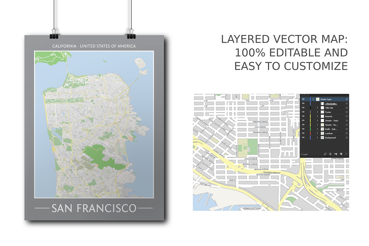 San Francisco Street Map - City Map, an Education Illustration by Cartorical (Photo 2 of 4)