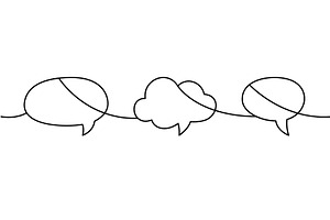 Continuous line art with three, an Object Illustration by GraphiShop
