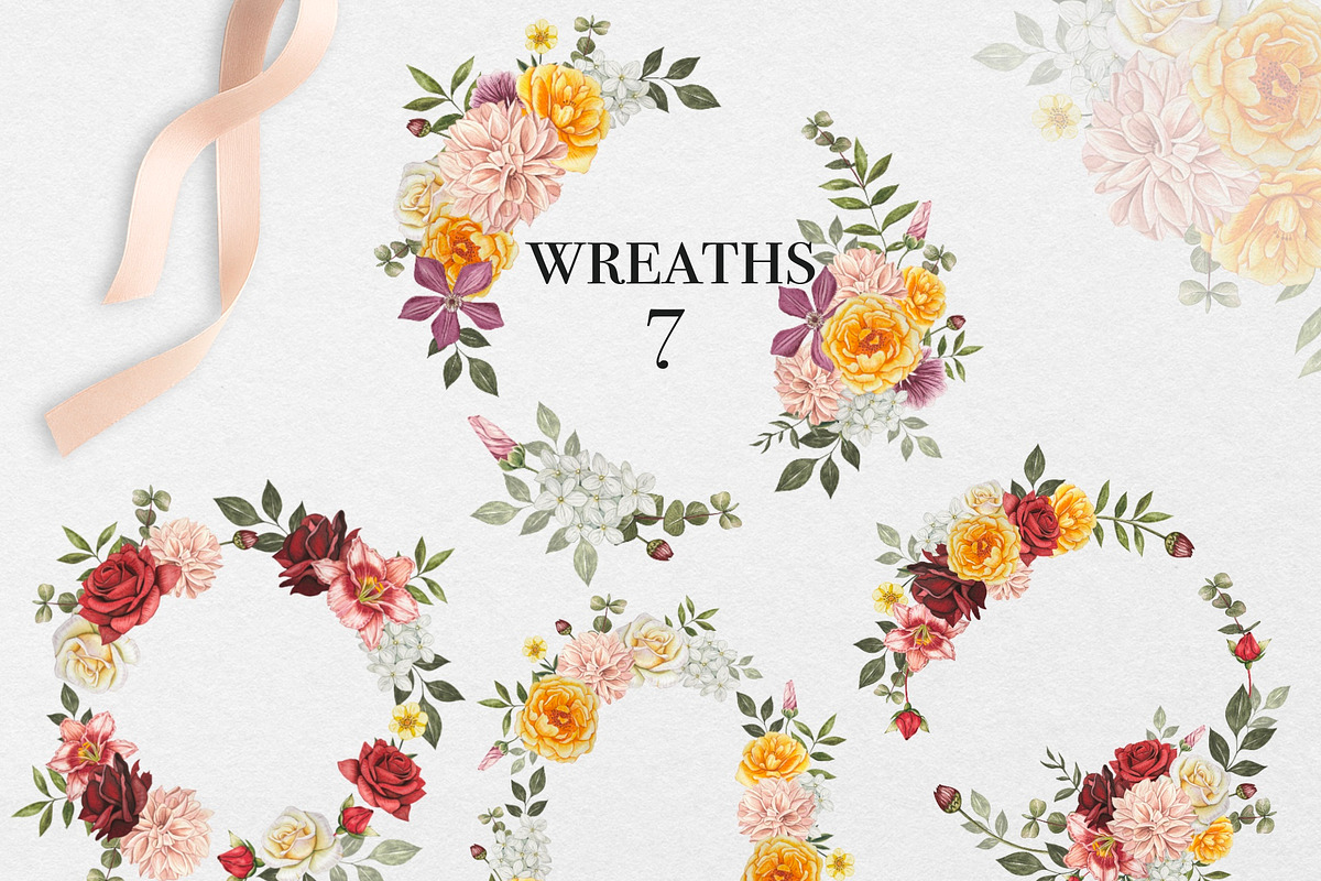 Watercolor Autumn Garden Flowers, an Object Illustration by DiashaArt (Photo 6 of 12)