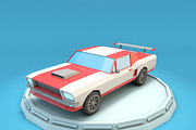 Cartoon Mustang Car Low Poly, a Cars & Vehicle 3D Model by Low Poly Lab (Thumbnail 1 of 7)
