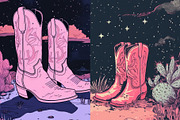 20 Cowgirl Desert Boot Illustrations, a Decorative Illustration by Incomelion (Thumbnail 8 of 9)