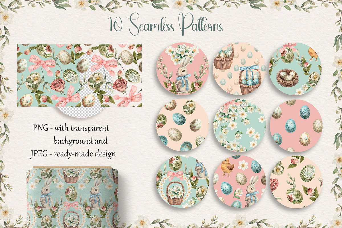 Vintage Easter Hand Drawn Watercolor, an Illustration by Nadya Saen Art (Photo 7 of 11)